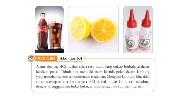 Kunci Jawaban IPA Kelas 9 Halaman 122 Kurikulum Merdeka: Aktivitas 5.4, Asam Klorida