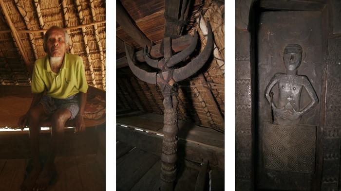 Koleksi peninggalan yang masih tersiman di rumah adat Kampung Adat Ditun , Kabupaten Belu