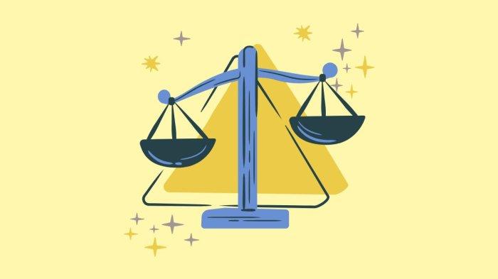 ILUSTRASI ZODIAK LIBRA - Lambang zodiak Libra yang dibuat di Canva pada Rabu (26/3/2025).