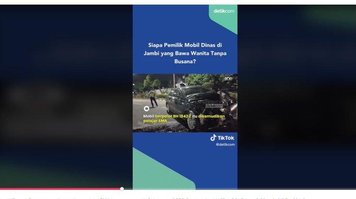 Video Viral TikTok Ditemukan Siswi Perempuan Bugil di Atas Mobil Dinas DPRD Saat Kecelakaan Tunggal