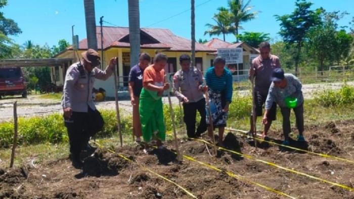 Polsek Rinhat Tanam Jagung Quartal IV Dukung Program Ketahanan Pangan Nasional