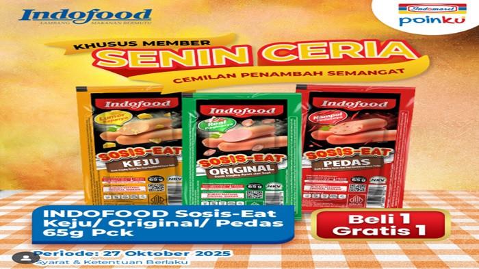 Promo Indomaret Senin Ceria Hari Ini, Beli 1 Gratis 1 Sosis Indofood