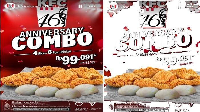 PROMO KFC - spesial Anniversary ada Promo KFC Anniversary Combo Kamis (16/10/2025).