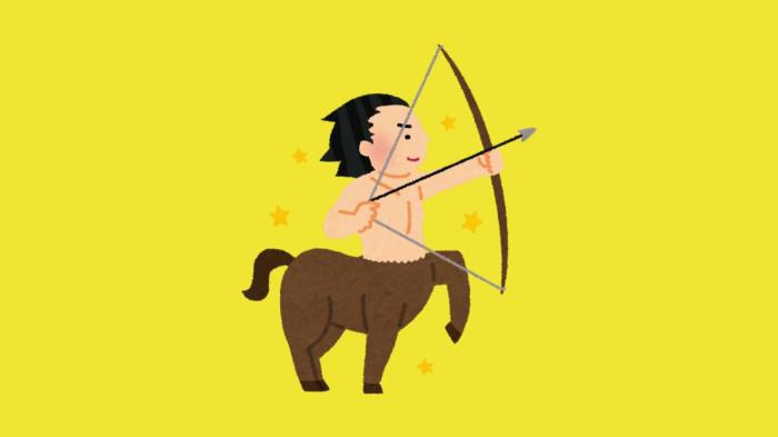 ILUSTRASI ZODIAK SAGITARIUS - Lambang zodiak Sagitarius yang dibuat di Canva pada Jumat (23/8/2025).