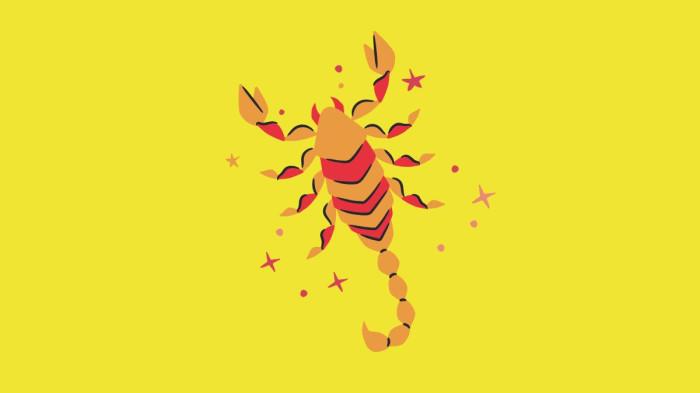 ILUSTRASI ZODIAK SCORPIO - Lambang zodiak Scorpio yang dibuat di Canva pada Jumat (23/8/2025).