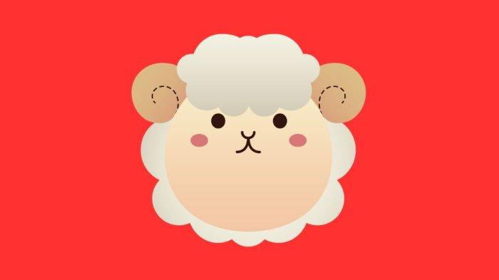 ILUSTRASI SHIO KAMBING - Lambang Shio Kambing yang dibuat di Canva pada Kamis (24/4/2025).