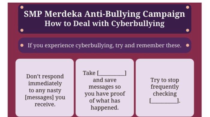 Kunci Jawaban Bahasa Inggris Kelas 9 Halaman 320 Kurikulum Merdeka, SMP Merdeka Anti-Bullying . . .