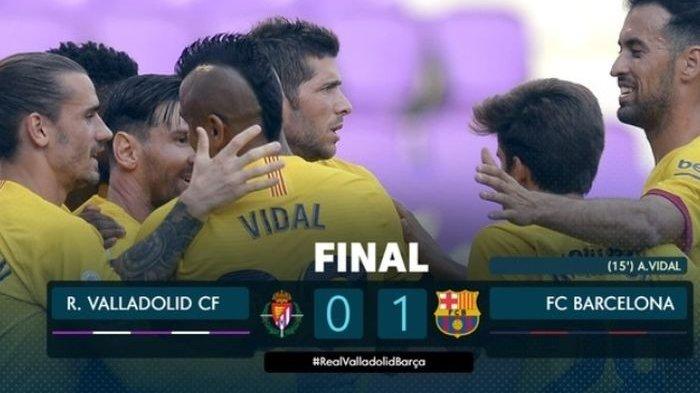 Hasil Liga Spanyol - Menang Tipis Atas Real Valladolid  Barcelona Terpaut Satu Poin dari Real Madrid
