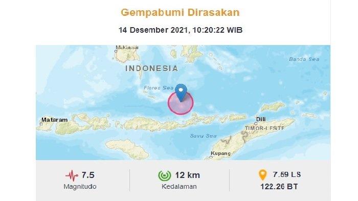 Gempa Susulan Berkekuatan Magnitudo 5.5 Guncang Sikka, Tidak Berpotensi Tsunami