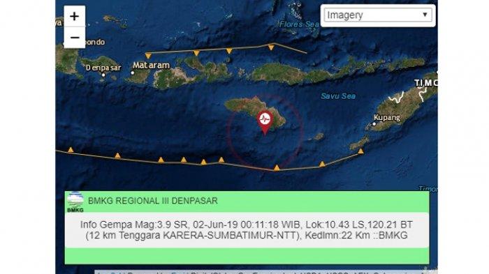 Hari Ini Gempa Bumi Sudah 3 Kali Goyang Pulau Sumba, NTT