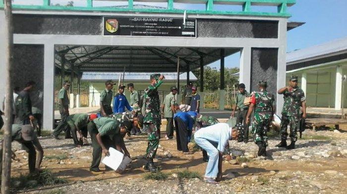 TNI dan Elemen Masyarakat di Haekesak