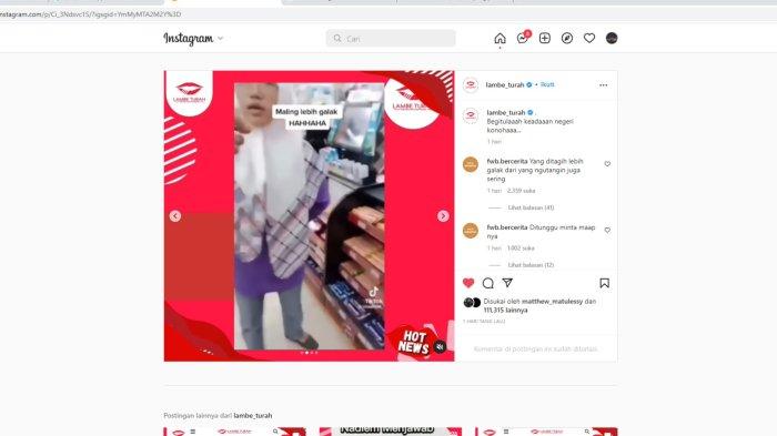Vidio Viral instagram Emak-Emak Keciduk Diduga Curi Barang di Minimarket Malah Lebih Galak