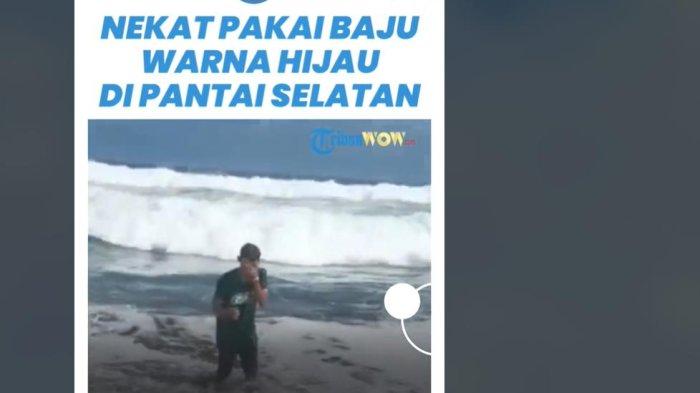 Berita Viral Aksi Nekat Pemuda Pakai Baju Hijau Mandi di Pantai Parangtritis Ny Roro Kidul