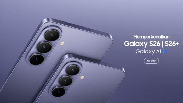 SAMSUNG - Tangkapan layar yang diambil di laman samsung.com, Senin (2/3/2026), memperlihatkan desain hp Samsung Galaxy S26.