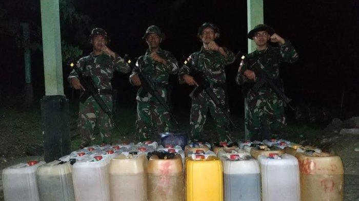 Satgas Yonif Raider 408/Sbh Gagalkan 2.900 Liter BBM
