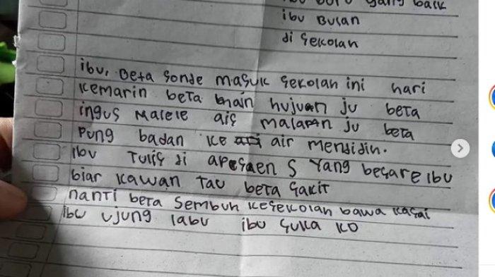 Berita Viral Surat Sakit Anak Zaman Now di NTT Buat Wali Kelas Idem Surat Cinta, Simak Yuk