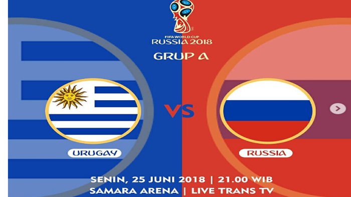 LIVE Trans TV dan Trans 7 Grup A: Uruguay vs Rusia, Arab Saudi vs Mesir Pukul 21.00 WIB Malam Ini