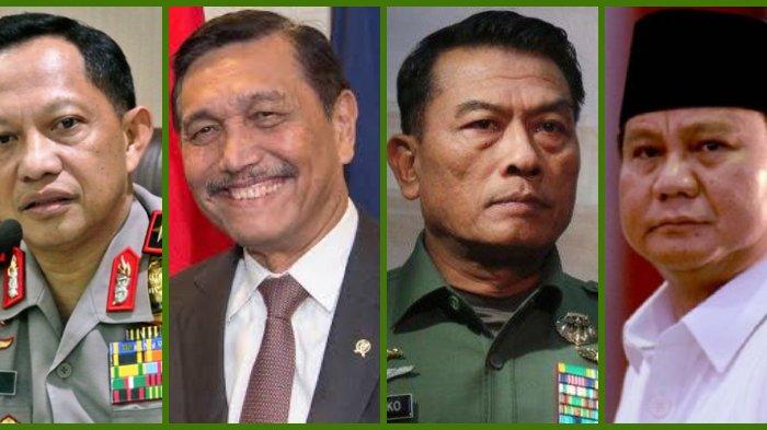 4 Jendral Jokowi! Prabowo Subianto, Luhut Panjaitan, Tito Karnavian, Moeldoko Siapa Paliang Kaya?