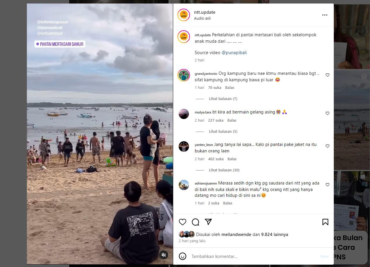 Viral Perkelahian Pemuda NTT di Pantai Sanur, Warganet Salfok ke Jaket