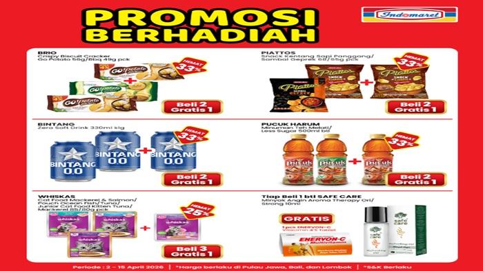 Nikmati Promo Indomaret Banyak Hadiah Hari Ini Minggu 5 April, Beli 2 Piattos Gratis 1