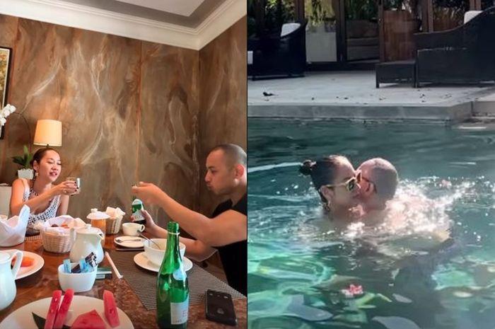 BCL dan Tiko Langsung Bulan Madu Romantis, sang Penyanyi Peluk Mesra Suami Dalam Kolam Renang