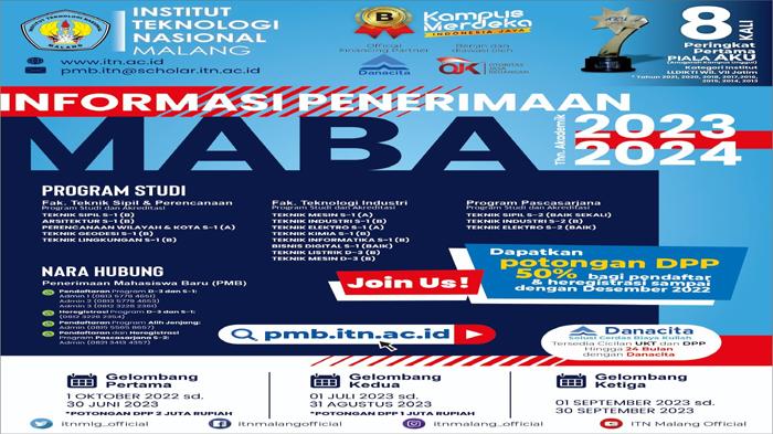 ITN Malang Beri Potongan DPP 50 Persen Bagi Mahasiswa/i Baru TA 2023/2024