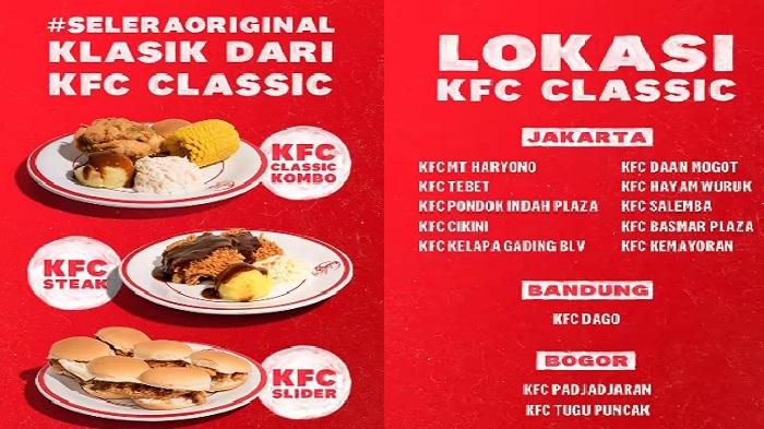Promo KFC November 2022, Menu Baru KFC Classic : KFC Steak, KFC Classic Combo + KFC Slider di 3 Kota