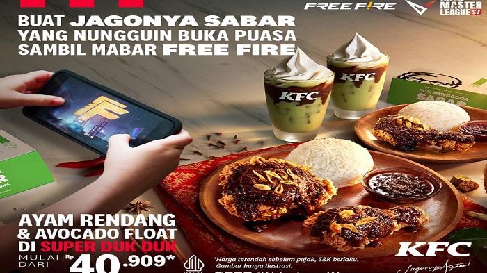 Promo KFC Hari Ini Minggu, Paket Super Duk Duk, 1 atau 2 Ayam Rendang Juga Avocado Float Rp 40.909