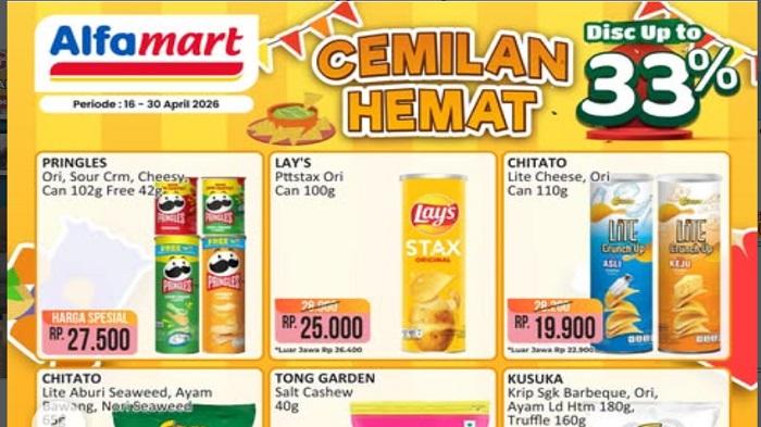 PROMO ALFAMART 26-30 April Cemilan Hemat Ada Garuda, Kusuka, Taro,Chiki, Kuaci Rebo, Potabee,Guribee