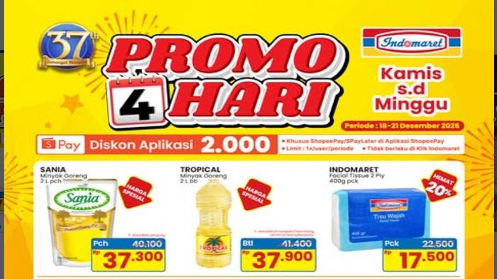 Promo Indomaret 19-20 Desember 2025, Minyak Goreng Murah Sania &Tropical Rp37Ribuan