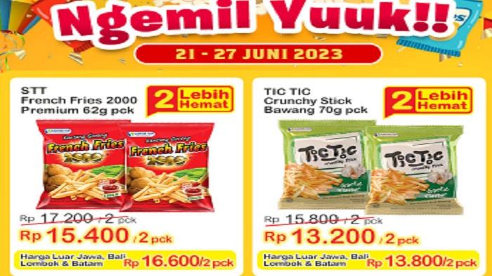 Promo Indomaret 22-23 Juni 2023 Camilan Beli2 Murah:BoncabeTwisko, MrBread Sandiwich Beli2 Gratis1
