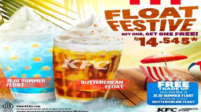 Promo KFC Besok Minggu 9 Juni, Segarkan Harimu dengan Festival Float, Beli Jeju Summer Gratis 1