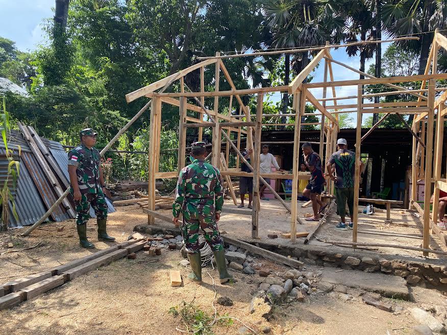 Pembangunan RTLH Program TMMD ke 123 Kodim 1618/TTU Berjalan Lancar