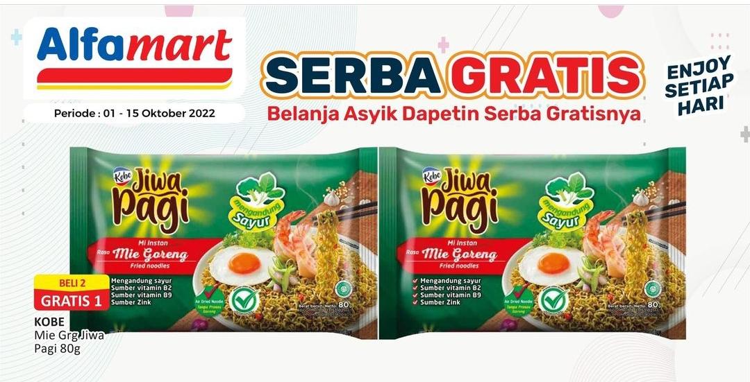 Promo Alfamart 6-7 Oktober 2022, Mi Instan dan Minuman Beli 2 Gratis 1, Sajiku Beli 2 Gratis 1