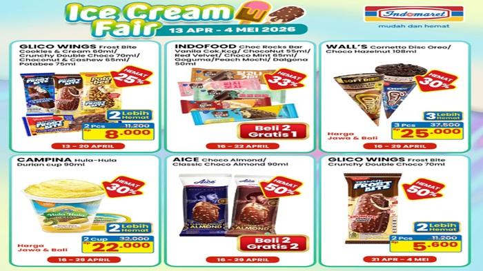 Promo Indomaret ICE CREAM FAIR, Makan Es Krim Banyak dan Puas Hari Ini Sabtu