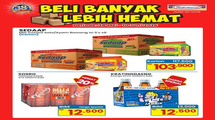 Promo Indomaret Hari Ini Senin 8 Juni, Beli Banyak Lebih Hemat Sosro Teh Kotak Rp 12.500
