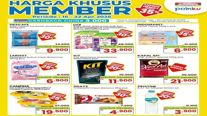 Promo Indomaret Harga Khusus Member, Campina Rp 19.500, Kapal Api RP 21.900