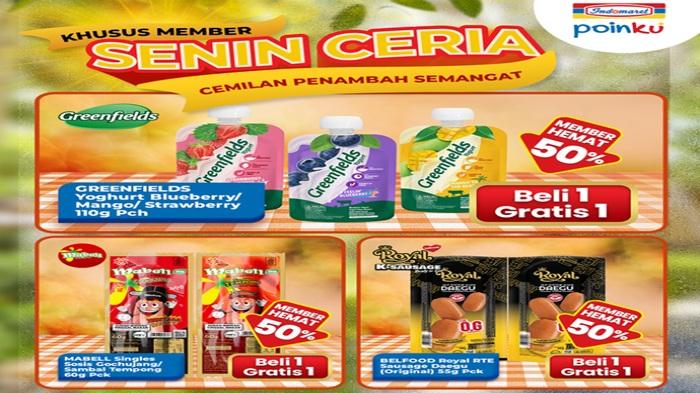 Promo Indomaret Hanya Hari Ini, Senin Cerita Hemat 50 Persen Beli 1 Gratis 1