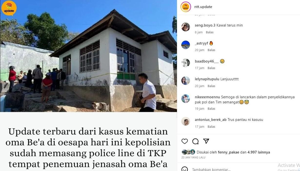 Viral Mayat di Kolong Tempat Tidur, Polsek Kelapa Lima Pasang Police Line di TKP Oesapa