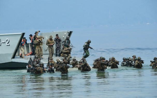 TNI AL Latihan Pertahanan Pantai Bersama US Navy dan USMC di Lampung