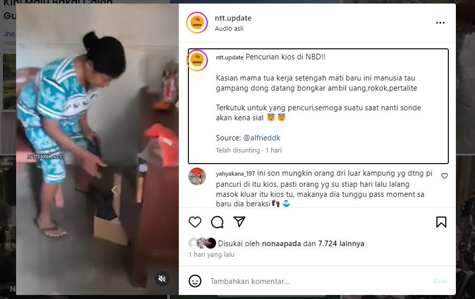 Viral Kios di NBD Kupang Dibobol Maling, Warganet Sarankan pelaku Serahkan Diri
