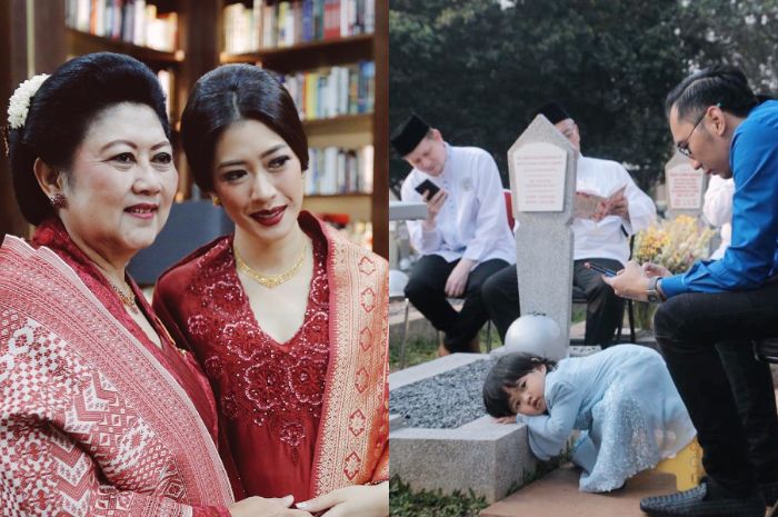 Cucu SBY Masih Merindukan Ani Yudhoyono,Tempelkan Pipi danTelinga di Makam Memo, Natizen: Alfatihah