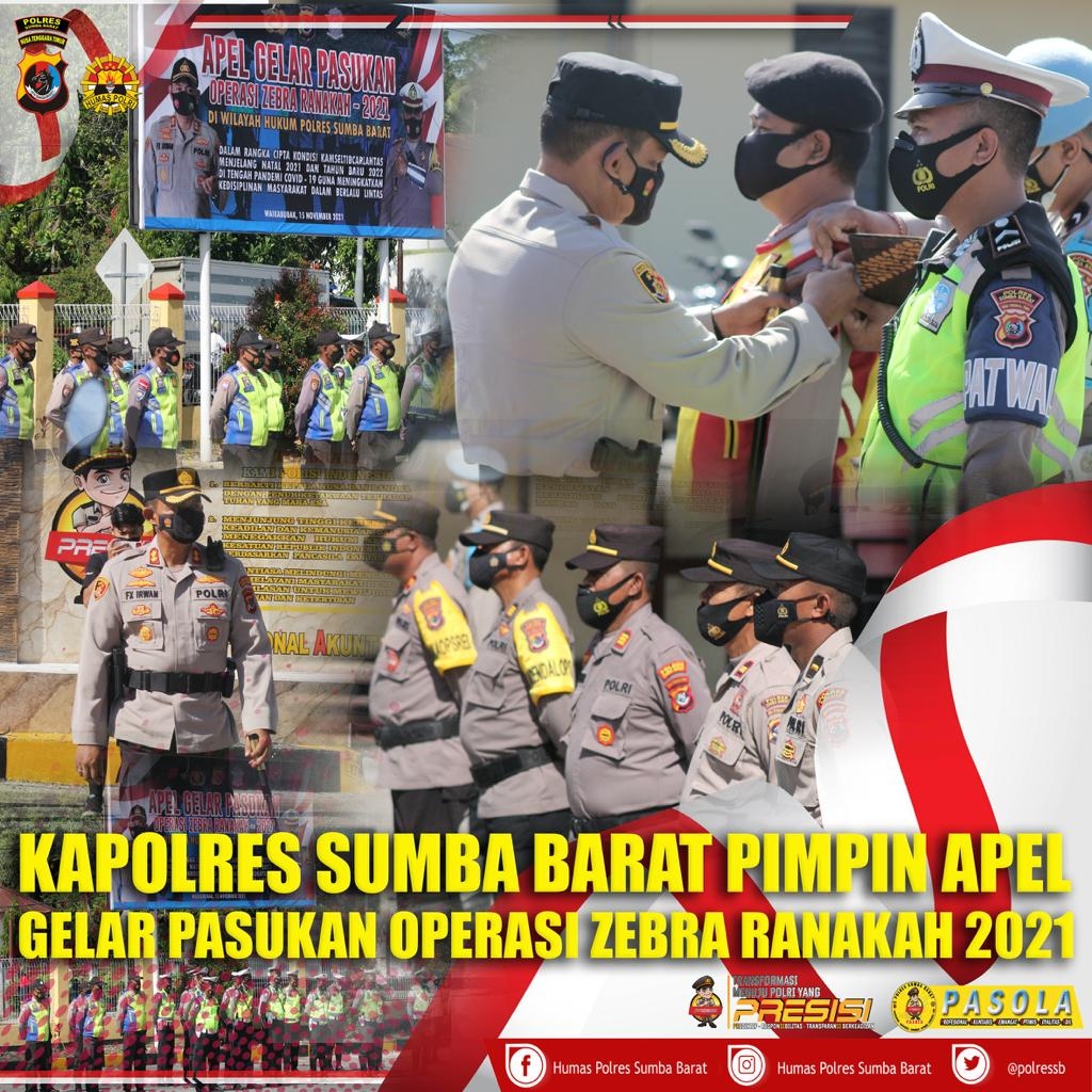 Bacakan Sambutan Kapolda, Kapolres Arianto Pimpin Apel Gelar Pasukan Operasi Zebra Ranakah