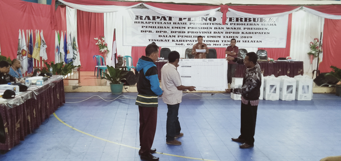 Begini Data Perolehan Suara Caleg DPR, DPD dan Capres dan Cawapres di TTS