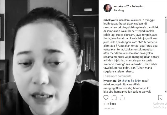 Tidak Bermaksud Menakut Nakuti, Ini Kata Paranormal Mbak You Soal Bencana yang Akan Terjadi