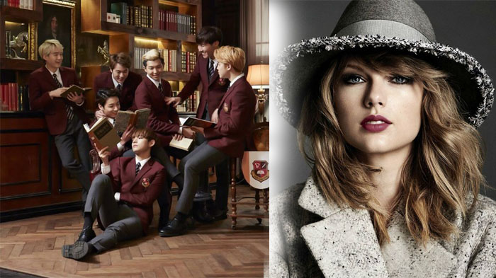 Foto Bareng Taylor Swift, Lihat Ekspresi Malu-malu Member BTS ini!