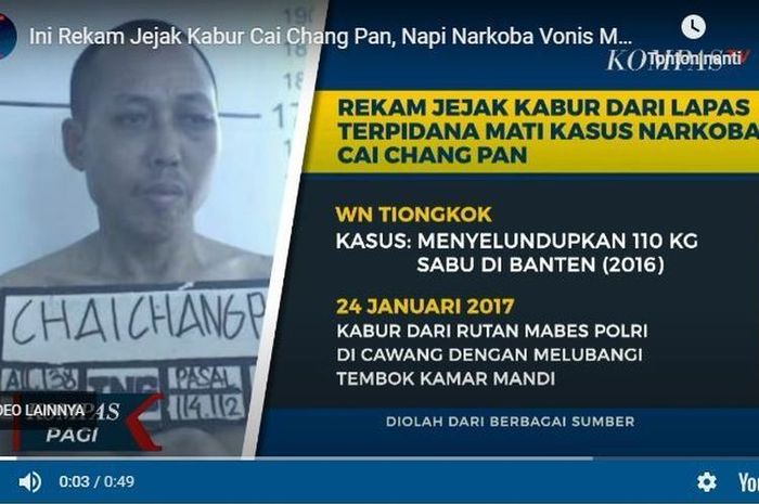 TERBONGKAR! Diupah Rp 100.000, Petugas Lapas Tangerang Bantu Napi Cai Chang Pan Kabur Dari Penjara