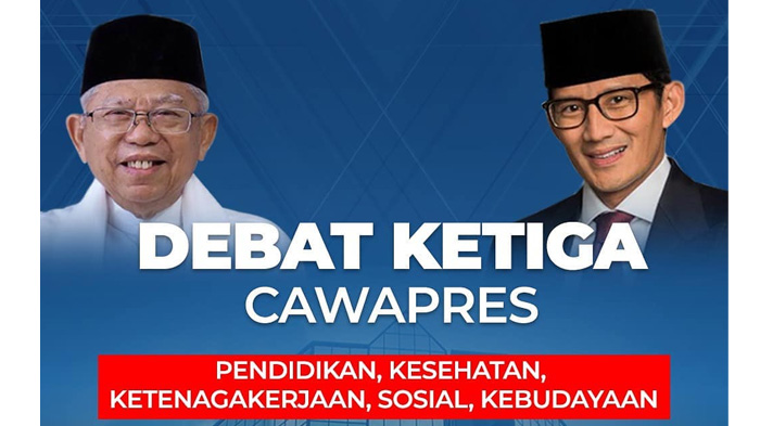 SEDANG BERLANGSUNG! Live Streaming Debat Cawapres, Maruf Amin vs Sandiaga Uno