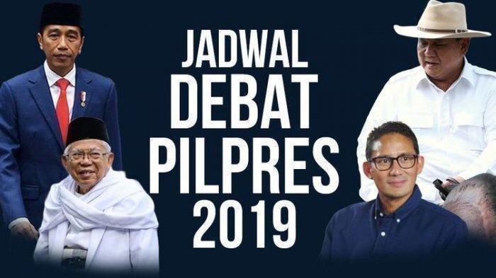 Live Streaming Debat Capres Kelima, Jokowi-Maruf dan Prabowo-Sandi, Sabtu 13 April 2019