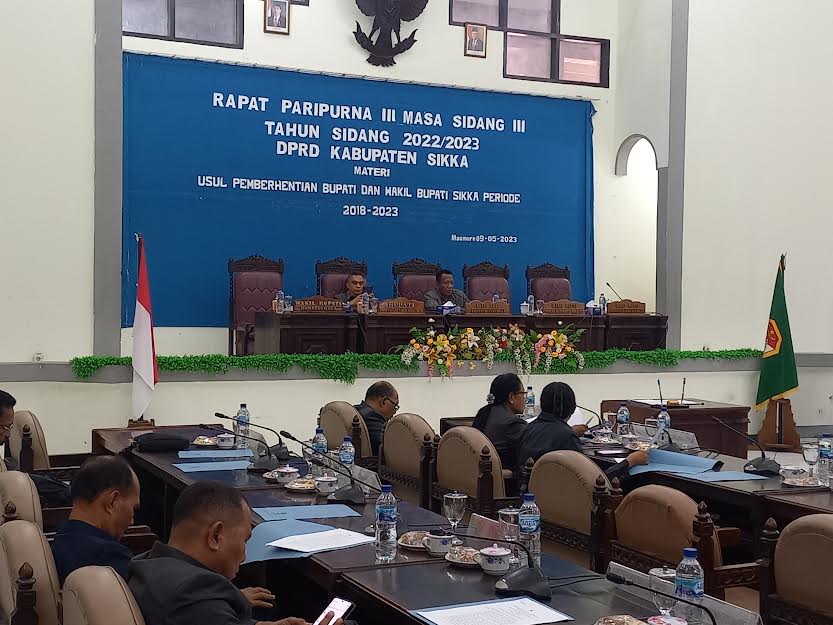 Sidang Paripurna DPRD Usulkan Pemberhentian Bupati dan Wakil Bupati Sikka Tahun 2018-2023